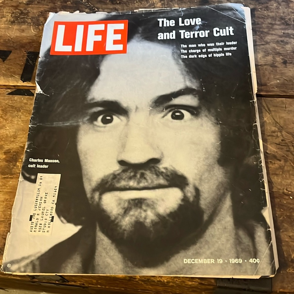 December 19,1969 LIFE magazine with Charles Manson on the cover